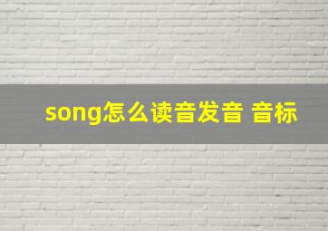 song怎么读音发音 音标